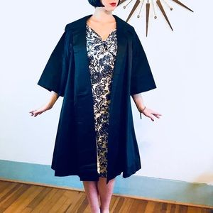 Vintage Chanel-style 50-60’s Satin Swing Coat.
